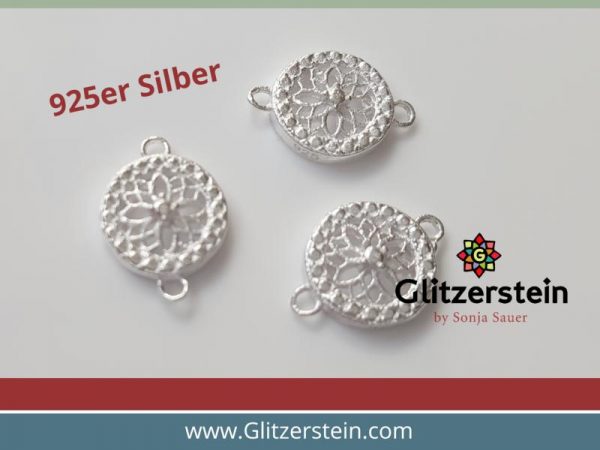 Schmuckverbinder Ornament 925er Silber Echtsilber