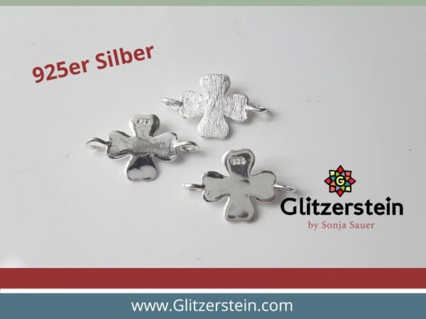 Schmuckverbinder Kleeblatt 925er Silber Echtsilber