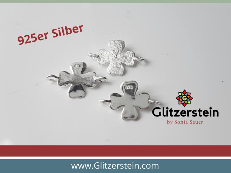 Schmuckverbinder Kleeblatt 925er Silber Echtsilber