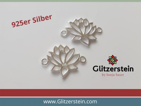 Schmuckverbinder Lotusblüte 925er Silber Echtsilber