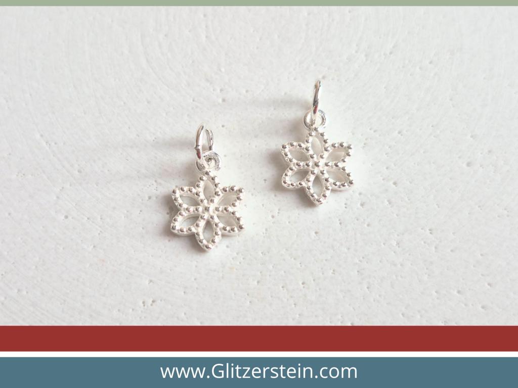 Anhänger Blume Dots 925 Silber (9x12 mm)